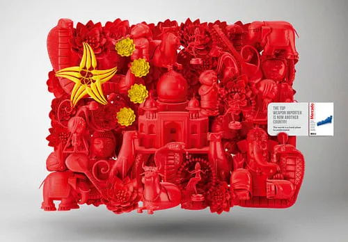 China-India Flag