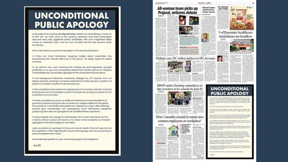 AJIO's 'Public Apology' in the TOI newspaper isn't quite what it seems