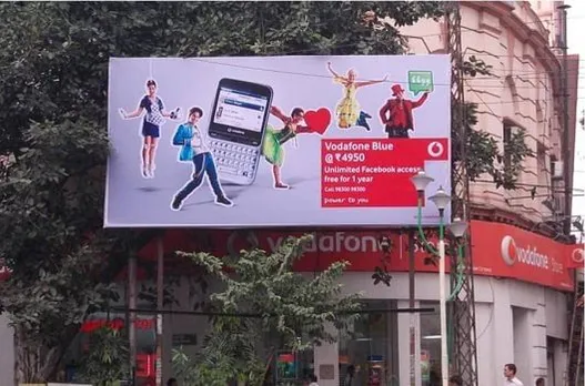 Vodafone blue hoarding