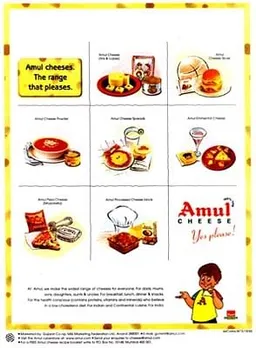 Amul cheeses. The range that pleases. 