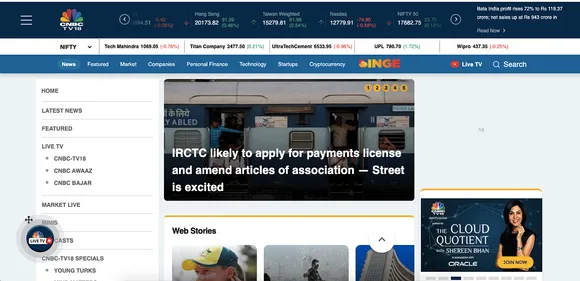 CNBCTV18.com redefines news consumption with launch of interactive features