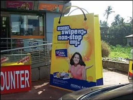 Federal Bank creates giant shopping bags to promote debit card loyalty programme