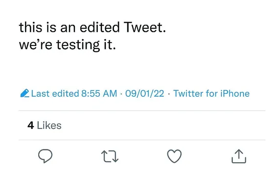 Twitter experiments with tweet edits