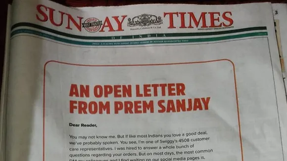 FYI, Swiggy now offers up to 60% off; ORM manager “Prem Sanjay” wants you to stop pestering them for it