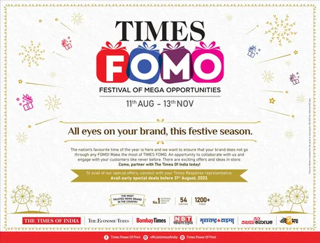 The Times of India launches the festival of unmissable opportunities!