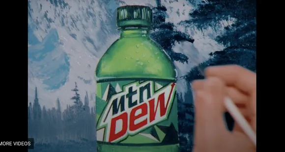 'Bob Ross' paints a Mountain Dew bottle in latest campaign