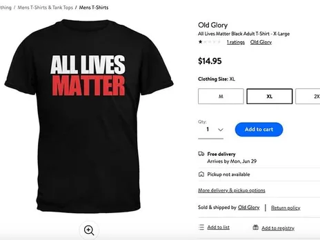 Walmart withdraws 'All Lives Matter' T-shirt over social media backlash