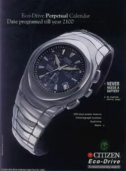 Eco-Drive perpetual calendarDate programmed till year 2100