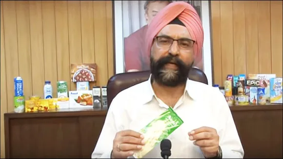 As Amul's Sodhi puts video on social media to issue product clarification...