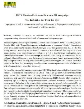 HDFC Standard Life unveils their brand new ad campaign 