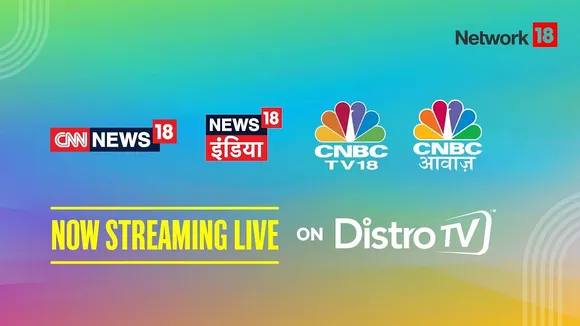 Network18 and DistroTV announce partnership to stream channels live and free in India