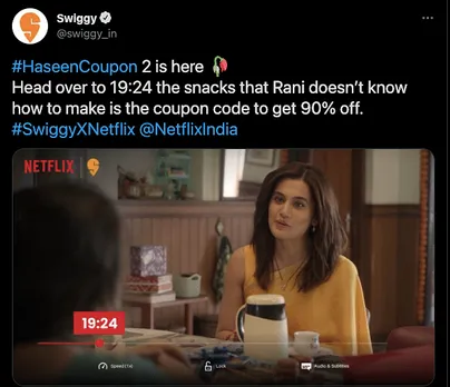 Netflix India offers Swiggy discount codes to users watching its latest release