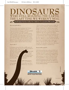 Dinosaurs were still roaming the earth , the last time we weren't No.1