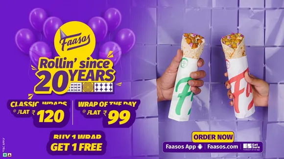 Faasos launches the #RollinSince20Years campaign to commemorate its 20th anniversary in India