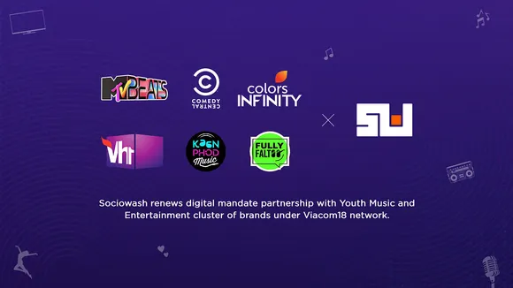 Sociowash renews digital mandate partnerships for Viacom 18’s
youth, music, and English entertainment brands 