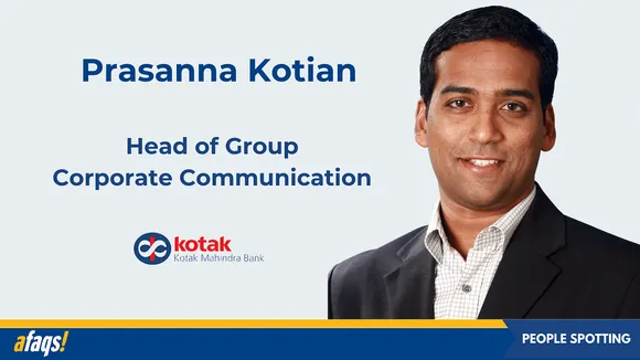 Kotak Mahindra Bank appoints Prasanna Kotian as head of group corporate communication