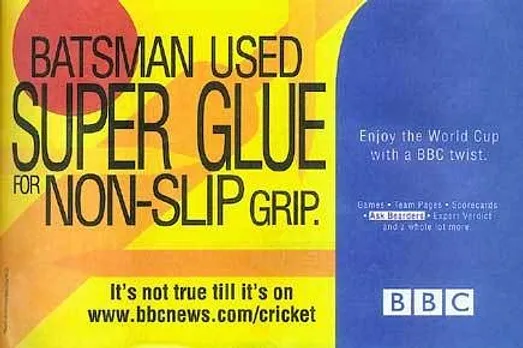 Batsman used super glue for non-slip grip.