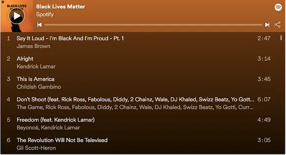 Spotify quietly shows support for 'Black Lives Matter' movement
