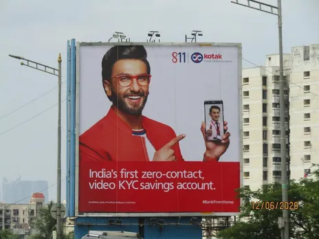 Platinum Outdoor launches zero-contact savings account for Kotak via OOH featuring Ranveer Singh