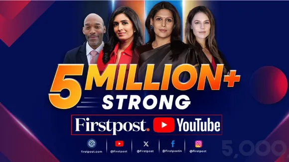 Firstpost hits 5 million subscribers on YouTube