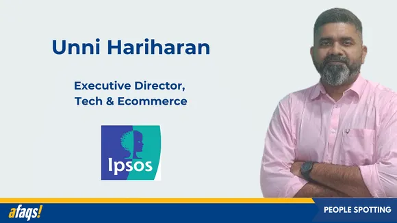Ipsos India ropes in Unni Hariharan as executive director, Tech & Ecommerce