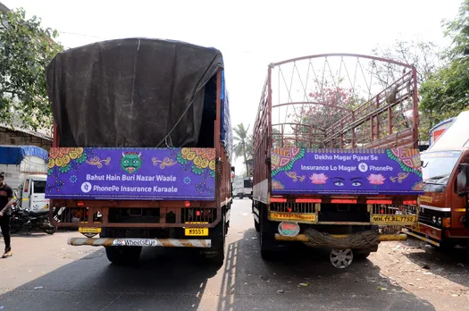 PhonePe puts catchy phrases on tailgates of trucks to promote its motor insurance products