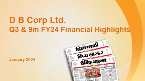 DB Corp registers 18.4% YOY growth in advertising revenue in Q3 FY2024