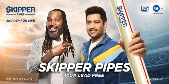 Skipper Pipes launches a TVC with M.S. Dhoni and Chris Gayle