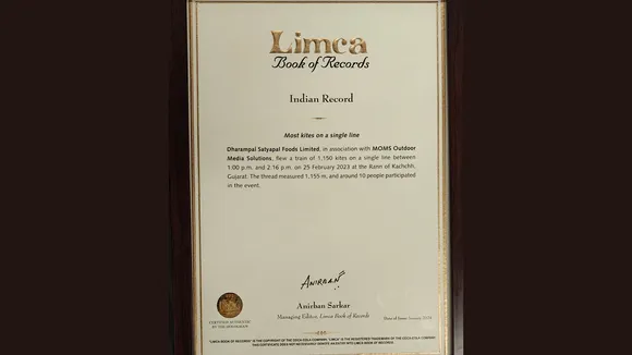 DS Group enters the Limca's Book of Records by showcasing 1,150 kites at Rann of Kutch
