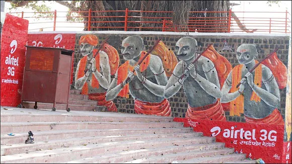 Airtel splashes Ujjain's walls, ghats with 3G ads for Kumbh Mela