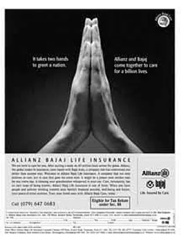 It takes two hands to greet a nation. Allianz and Bajaj come together to care for a billion lives.