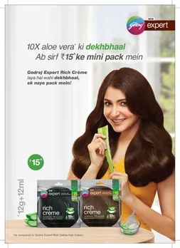 Godrej expert rich crème launches mini pack with a TVC campaign featuring Anushka Sharma