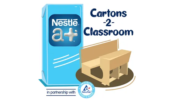Nestlé a+ with Tetra Pak to convert used beverage cartons to create classroom furniture for schools of less-privileged children