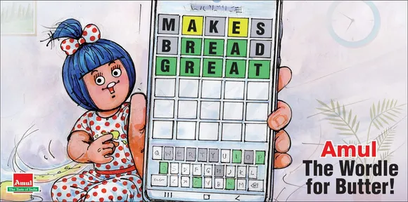 Amul jumps on the Wordle bandwagon, albeit a little late to the party...
