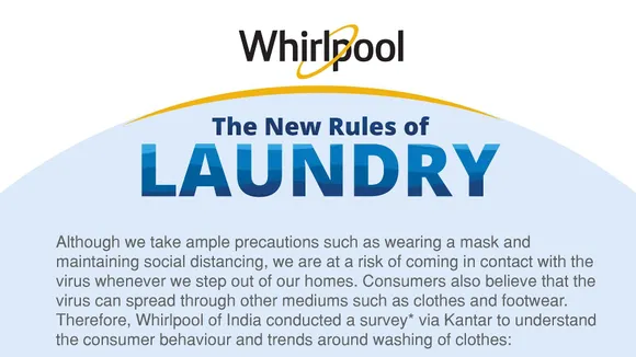 "Women are much more conscious about ensuring sanitisation of clothes": Whirlpool, Kantar report
