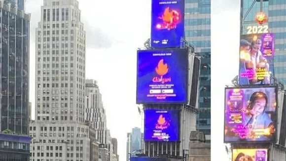 Chingari advertises on Times Square billboard