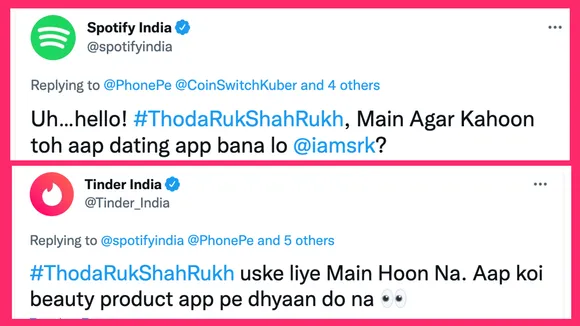Dunzo, Spotify, Tinder, others banter over SRK's supposed OTT app debut