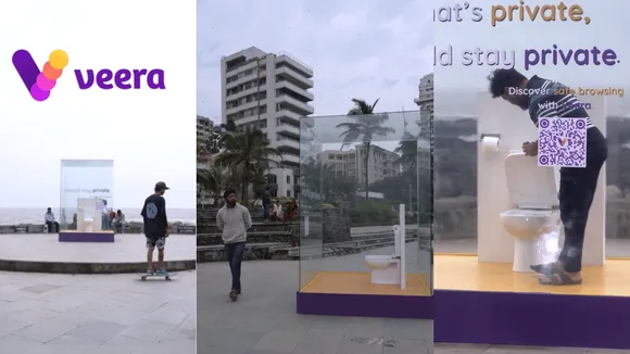 When Veera placed a toilet at Bandra Bandstand to reinforce user privacy and safety online