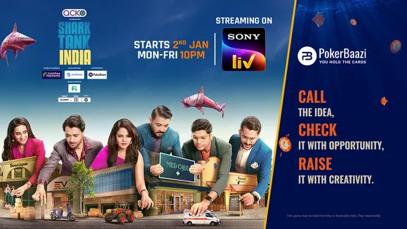 PokerBaazi partners with Sony LIV for Shark Tank India Season 2 as co-powered by sponsor