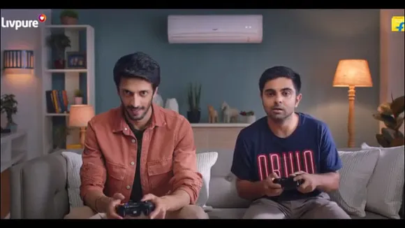 Livpure's ad for a smart AC has a visibly placed logo for Flipkart...