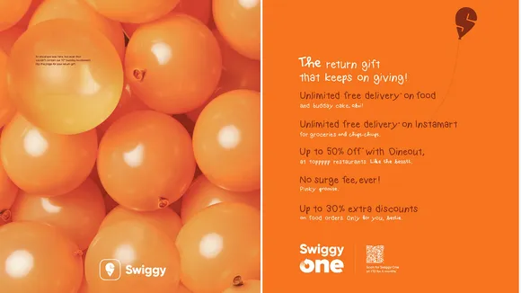 Swiggy celebrates 10 years with a real balloon attached ad on TOI