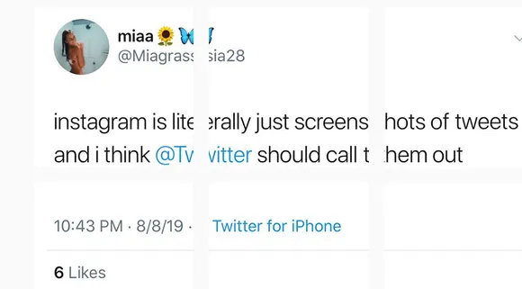 This is how Twitter takes a jibe at Instagram with a post about screenshots
