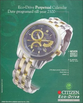 Eco-Drive perpetual calendarDate programmed till year 2100