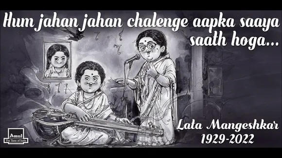 Amul girl and others mourn Lata Mangeshkar's death on social media