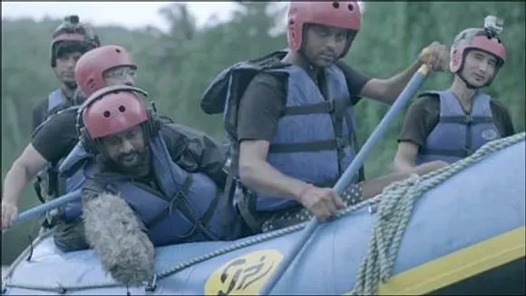 afaqs! Creative Showcase: These men are recording a radio ad for Abbott while rafting...