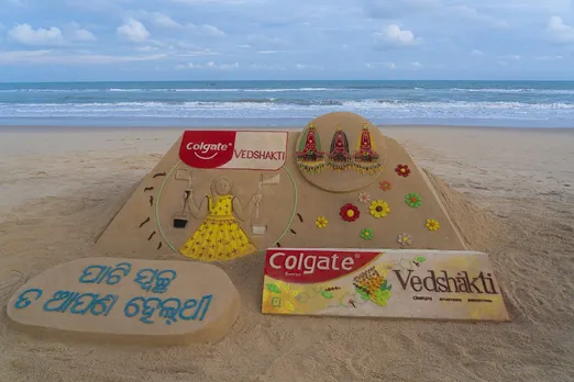 Colgate Vedshakti sand art by Sudarsan Pattnaik in Puri