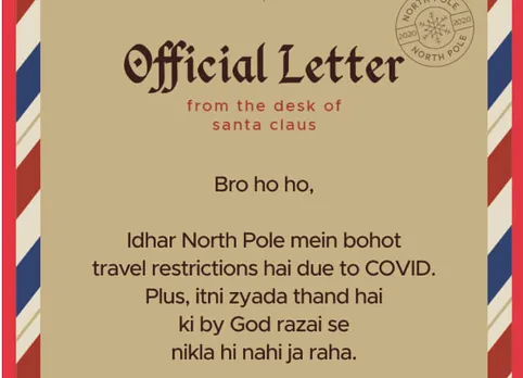Zomato's new mailer delivers a letter to you from Santa Claus himself