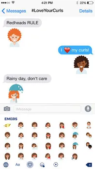 Curly hair emojis
