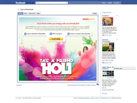 Waterless Holi Application for Facebook