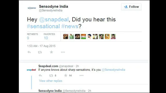 When Sensodyne and Snapdeal bantered over a toothbrush, on Twitter